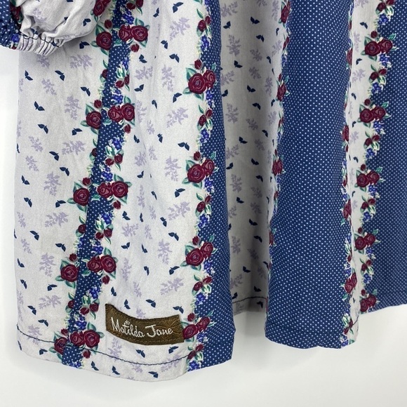 Matilda Jane Blue Floral Blouse Size Large - Picture 3 of 4